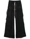 Rick Owens Mens Black Cargobelas Multi-pockets Wide-leg Relaxed-fit Stretch-cotton Trousers In Black