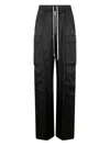 Rick Owens Mens Cargobelas Flared Wide-leg Relaxed-fit Woven Trousers Black In Black
