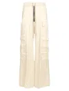 Rick Owens Wide-leg Cargobelas Pants With Adjustable Drawstring Waist In White