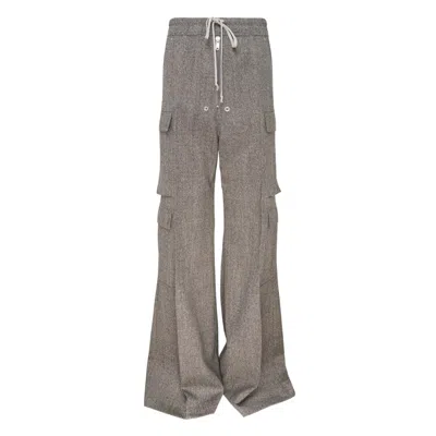 Rick Owens Cargobelas Twisted Wool Pants In Multi