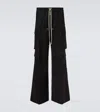 Rick Owens Wide Bela Cotton Poplin Pants In Black