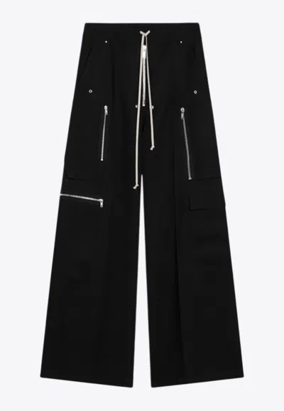 Rick Owens Cargobelas Wide-leg Track Pants In Black