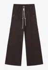 Rick Owens Dust Grey Wide Bela Cotton Trousers Men In Gray