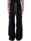 Rick Owens Wide-leg Trousers With High Waist And Utility Pockets In Black