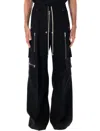 Rick Owens Wide-leg Trousers With High Waist And Utility Pockets In Black