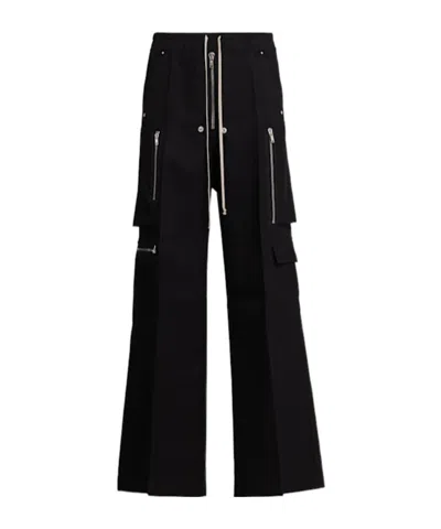 Rick Owens Cargobelas Wool Zipped Pants In Black