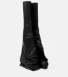 Rick Owens Cargoflares Leather Knee-high Boots In Black
