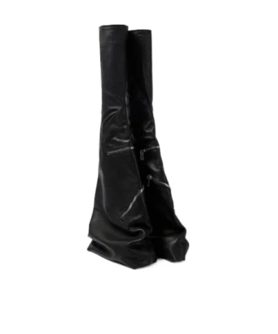 Rick Owens Cargoflares Leather Knee-high Boots In Multi