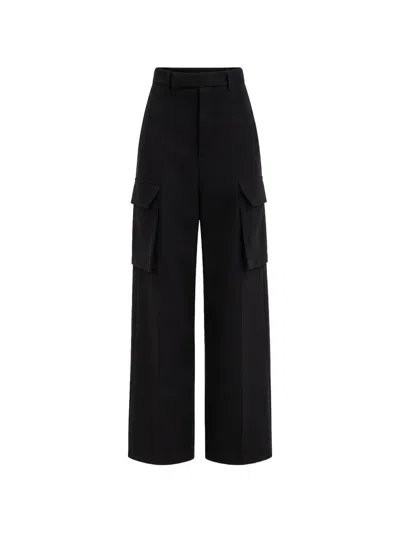 Rick Owens Cargo-pocket High-waisted Trousers In Black
