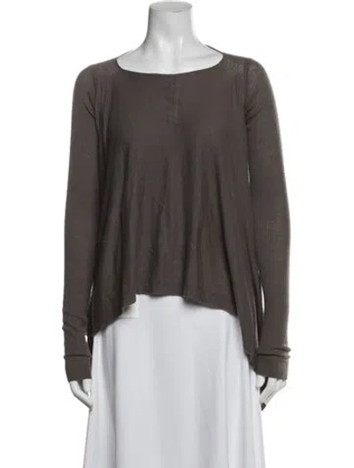 Pre-owned Rick Owens Cashmere Bateau Neckline Sweater In Brown