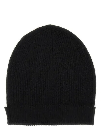 Rick Owens Cashmere Beanie Hat In Black