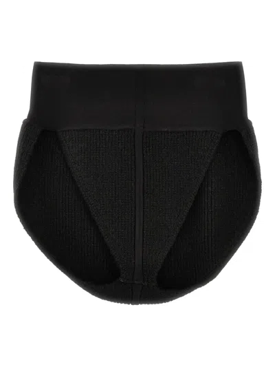 RICK OWENS CASHMERE-BLEND HIGH-WAIST RIBBED PANTIES