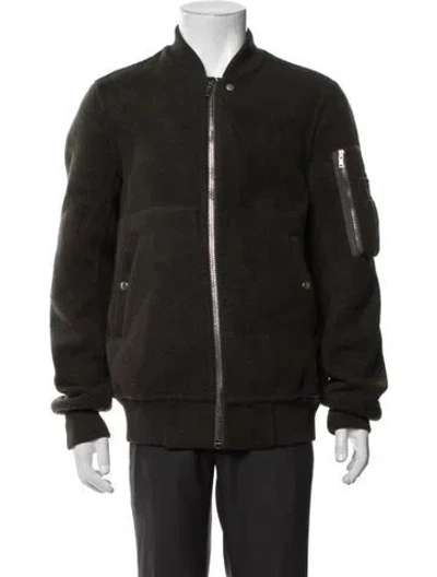 Pre-owned Rick Owens Cashmere Bomber Jacket In Green