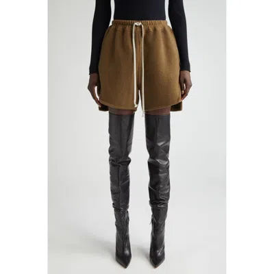 Rick Owens Cashmere Boxer Shorts In Bean