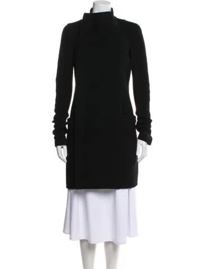 Pre-owned Rick Owens Cashmere Coat In Black