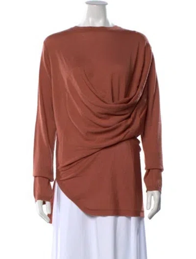 Pre-owned Rick Owens Cashmere Cowl Neck Sweater W/ Tags In Red