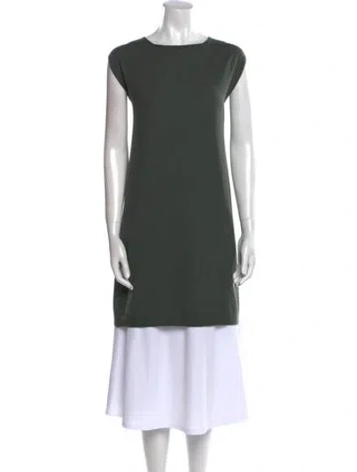 Pre-owned Rick Owens Cashmere Cowl Neck Tunic In Green