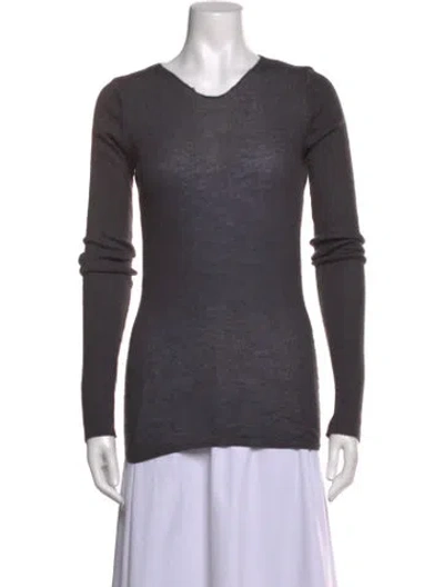 Pre-owned Rick Owens Cashmere Crew Neck Sweater In Grey