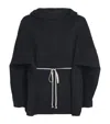 Rick Owens Black Hollywood Hooded Tunic Hoodie In Black