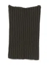 Rick Owens Ribbed-knit Rectangular Scarf In Gray