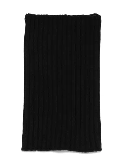 Rick Owens Cashmere Knitted Scarf In Black