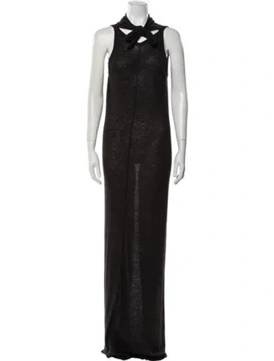 Pre-owned Rick Owens Cashmere Long Dress In Black