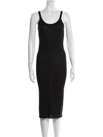Pre-owned Rick Owens Cashmere Midi Length Dress In Black