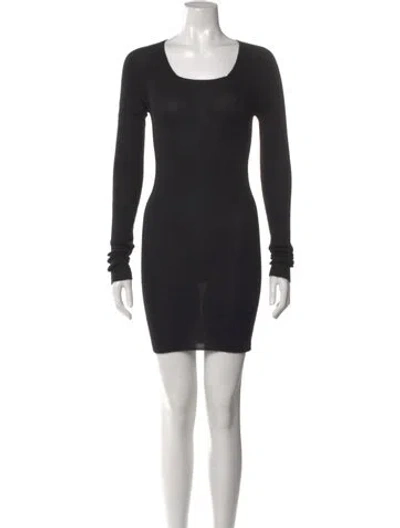 Pre-owned Rick Owens Cashmere Mini Dress In Black