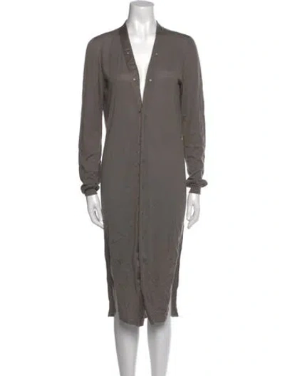 Pre-owned Rick Owens Cashmere Mini Dress In Gray