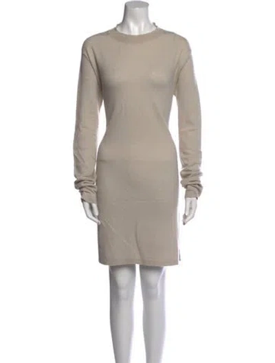 Pre-owned Rick Owens Cashmere Mini Dress In Neutral