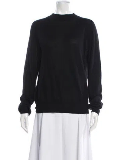 Pre-owned Rick Owens Cashmere Mock Neck Sweater In Black