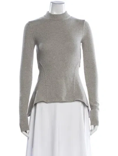 Pre-owned Rick Owens Cashmere Mock Neck Sweater In Gray