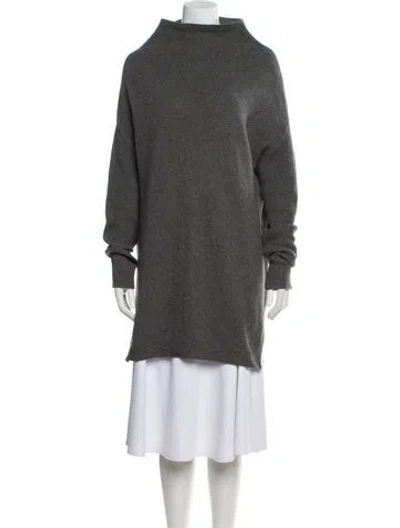 Pre-owned Rick Owens Cashmere Mock Neck Sweater In Gray