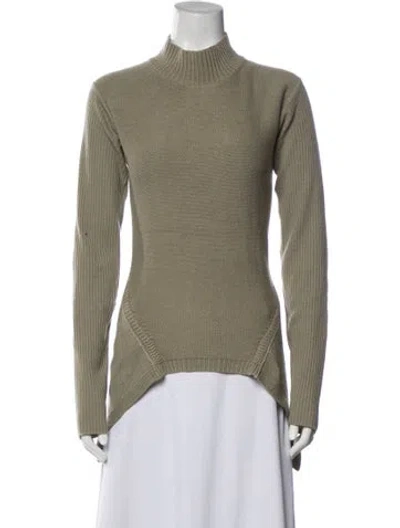 Pre-owned Rick Owens Cashmere Mock Neck Sweater In Green