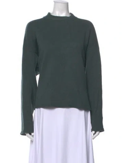Pre-owned Rick Owens Cashmere Mock Neck Sweater In Green