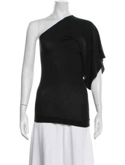 Pre-owned Rick Owens Cashmere One-shoulder Sweater In Black