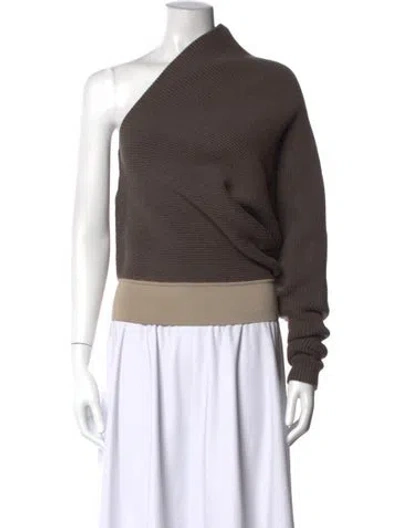 Pre-owned Rick Owens Cashmere One-shoulder Sweater In Grey
