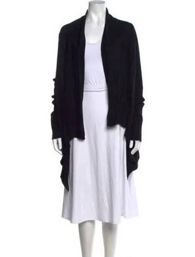 Pre-owned Rick Owens Cashmere Open Front Sweater In Black