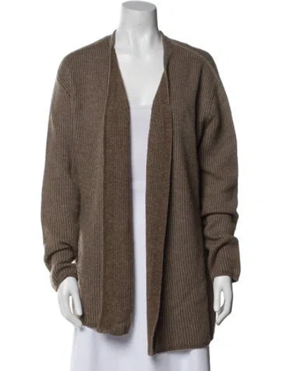 Pre-owned Rick Owens Cashmere Open Front Sweater In Brown