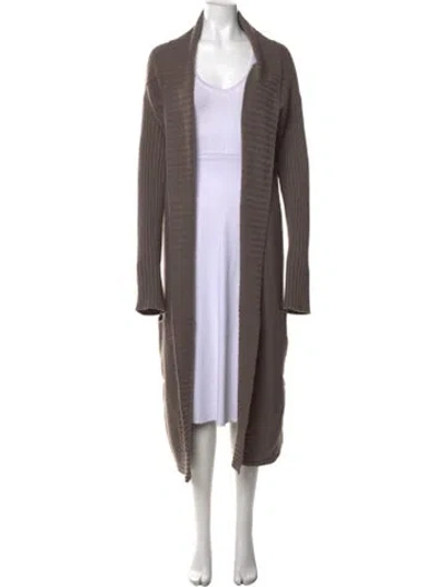 Pre-owned Rick Owens Cashmere Open Front Sweater In Brown