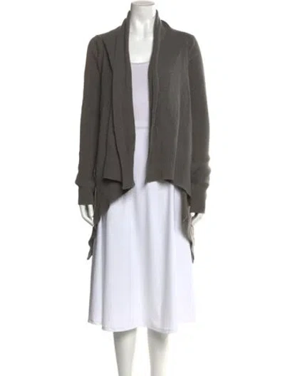 Pre-owned Rick Owens Cashmere Open Front Sweater In Gray