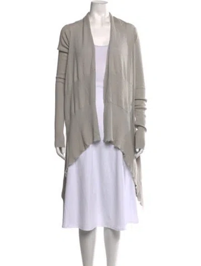 Pre-owned Rick Owens Cashmere Open Front Sweater In Grey