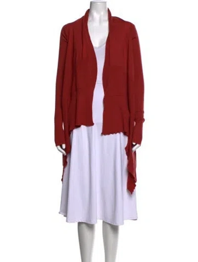 Pre-owned Rick Owens Cashmere Open Front Sweater In Orange