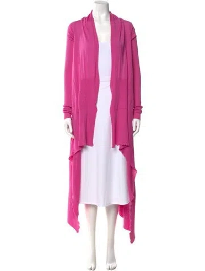 Pre-owned Rick Owens Cashmere Open Front Sweater In Pink