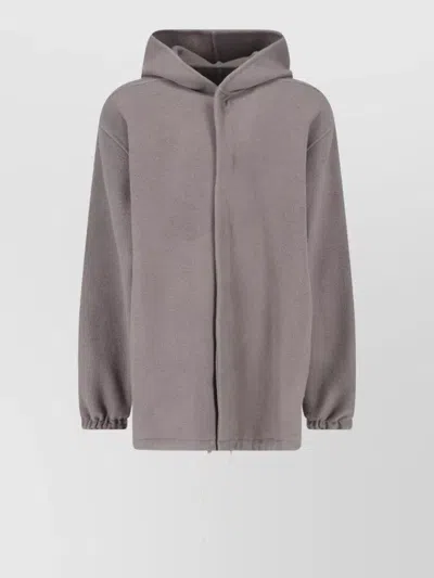Rick Owens Cashmere Hooded Jacket In Gray