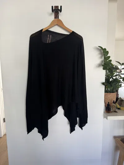 Pre-owned Rick Owens Cashmere Poncho Island Ss13 In Black