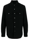 Rick Owens Long-line Felted Cotton Shirt In Black