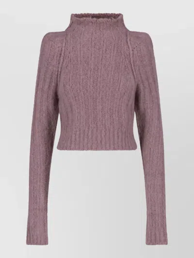 Rick Owens Cashmere Silk Crewneck Sweatshirt In Purple