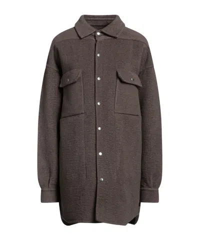 Rick Owens Cashmere Single- Coat In Brown
