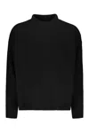 Rick Owens Black Cashmere Biker Crewneck Sweater In Black